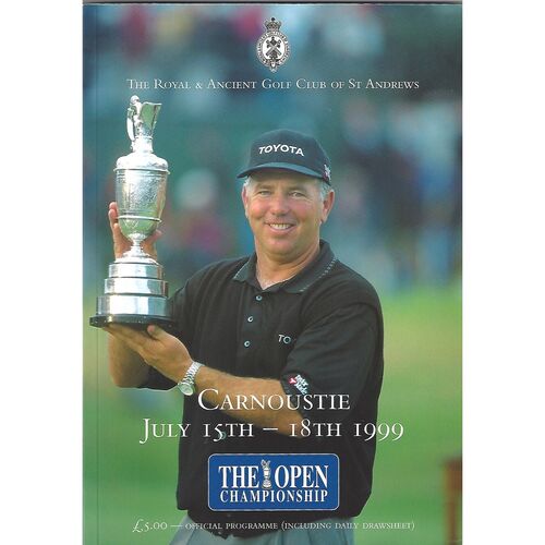 1999 Open Golf Championship (Carnoustie, 15-18/07/1999) Official Golf Programme, Order of Play Card (15/07/1999) & Course Map
