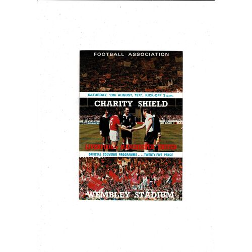 1977 Liverpool v Manchester United Charity Shield Football Programme