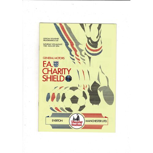 1985 Everton v Manchester United Charity Shield Football Programme