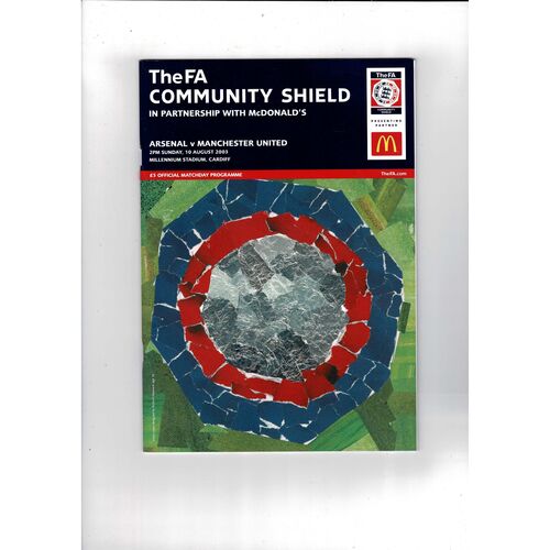 2003 Arsenal v Manchester United Charity Shield Football Programme