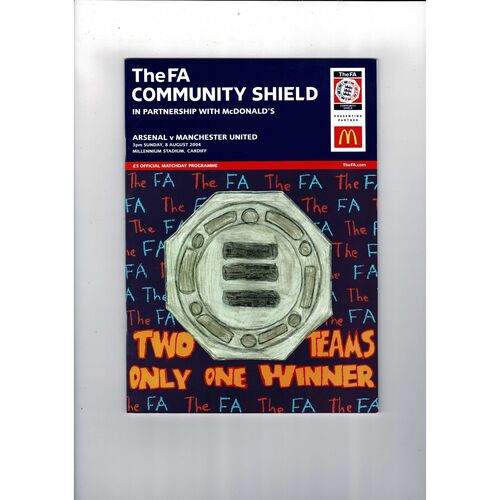 2004 Arsenal v Manchester United Charity Shield Football Programme