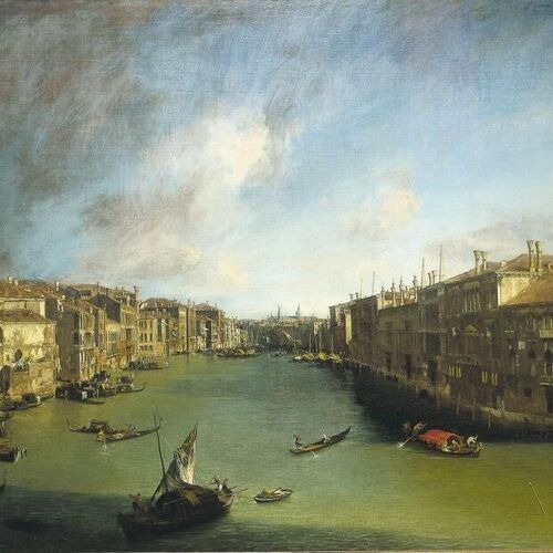 Grand Canal: Looking North-East from Palazo Balbi towards the Rialto Bridge