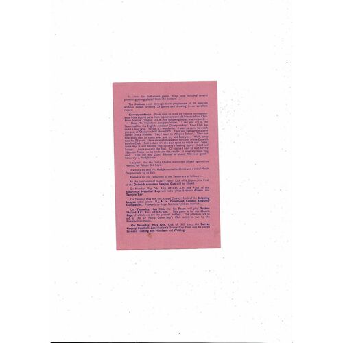 1955/56 Dulwich Hamlet v St Albans Football Programme