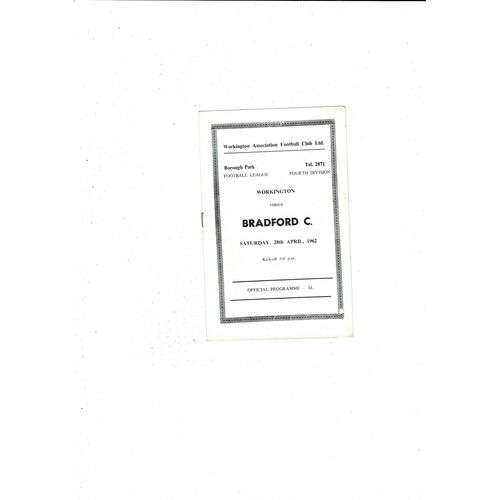 Workington Home Football Programmes