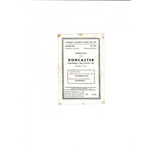 Workington Home Football Programmes