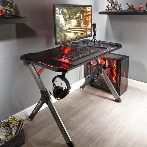 X-Rocker Lynx RGB Gaming Desk with LED Lights
