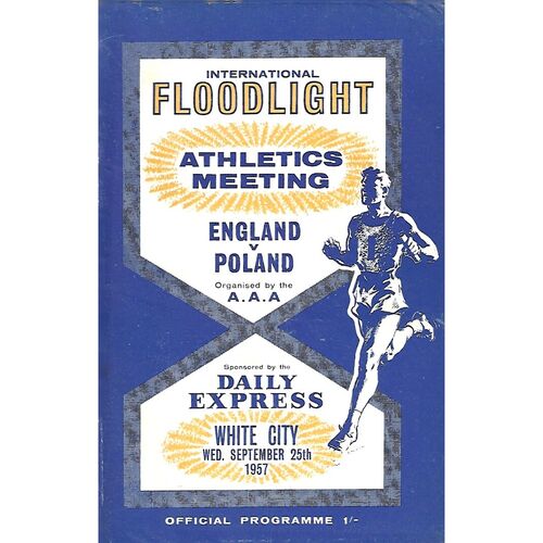 1957 England v Poland White City (25/09/1957) International Floodlit Athletics Programme