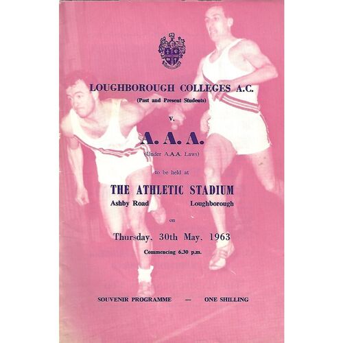 1963 Loughborough Colleges A.C v A.A.A (30/05/1963) Athletics Programme