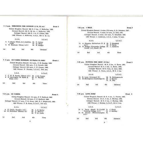 1963 Loughborough Colleges A.C v A.A.A (30/05/1963) Athletics Programme