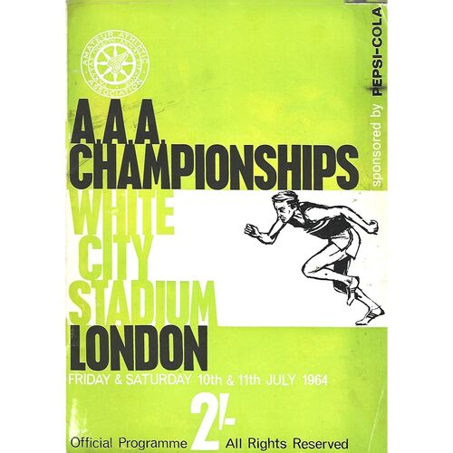 1964 A.A.A Championships White City Stadium (10-11/07/1964) Athletics Programme