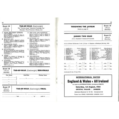1964 A.A.A Championships White City Stadium (10-11/07/1964) Athletics Programme
