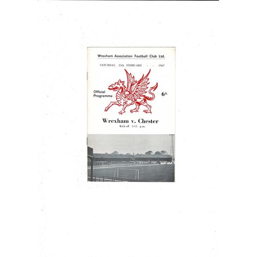 1966/67 Wrexham v Chester Football Programme