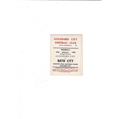 Guildford City Home Football Programme