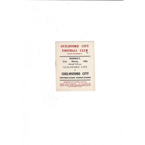 Guildford City Home Football Programme