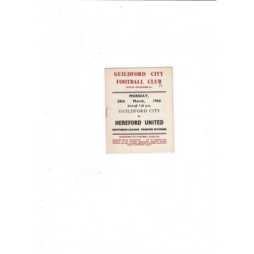 Guildford City Home Football Programme