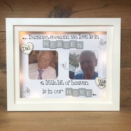 Customised Memorial Photo Frame | Memorial Picture Frame | Photo Frame with Scrabble Tiles