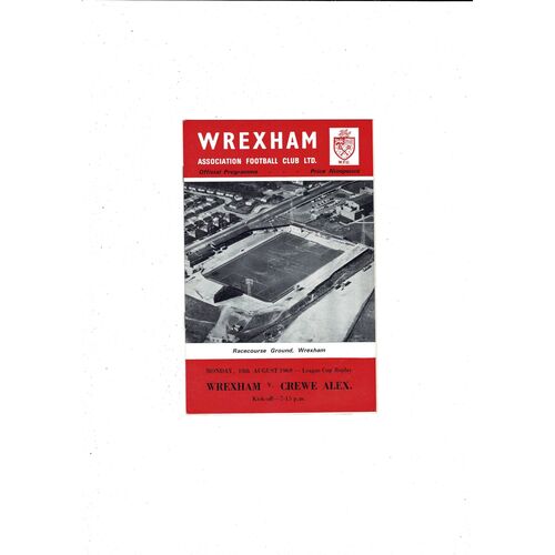 1969/70 Wrexham v Crewe Alexandra League Cup Replay Football Programme