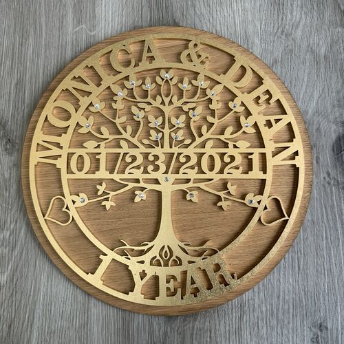 Personalised Tree of Life Anniversary Plaque – Custom Names & Date