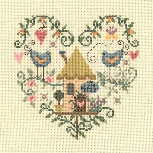 Folk Art - Birdhouse Love - Cross Stitch Kit