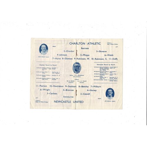 1947 Charlton Athletic v Newcastle United FA Cup Semi Final Programme @ Leeds