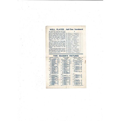 Manchester City v Sheffield United Central League Football Programme 1956/57