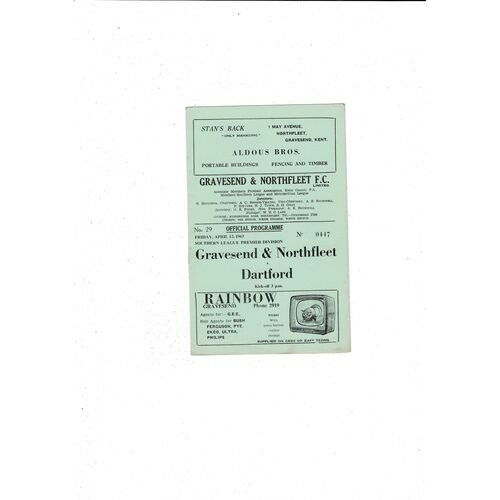 1962/63 Gravesend & Northfleet v Dartford Football Programme
