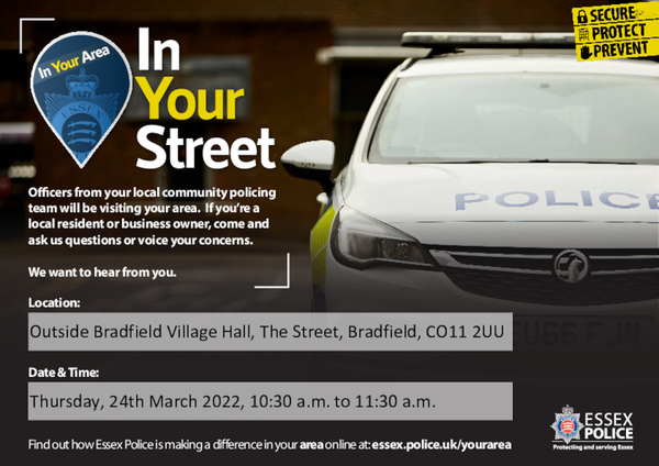 Essex Police 'In Your Street' Meeting, Thursday, 24th March 2022, 10:30-11:30 a.m.