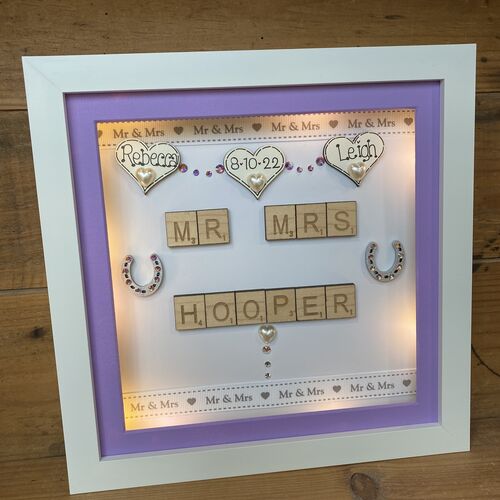 9" Mr & Mrs Wedding Box Frame