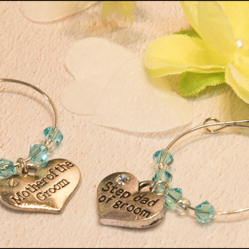 Mother & Stepdad of the Groom Wine Glass Charms