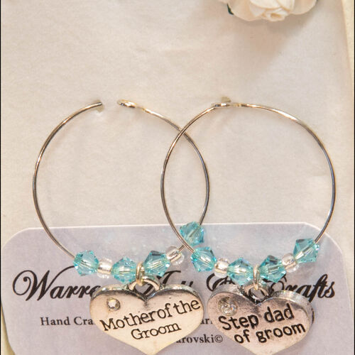 Mother & Stepdad of the Groom Wine Glass Charms