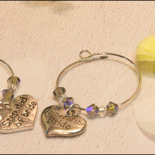 Mother & Stepdad of the Bride Wine Glass Charms