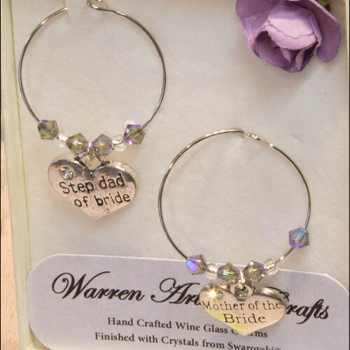 Mother & Stepdad of the Bride Wine Glass Charms