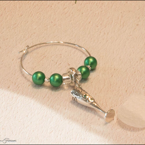 Sterling Silver Champagne Bottle Wine Glass Charm