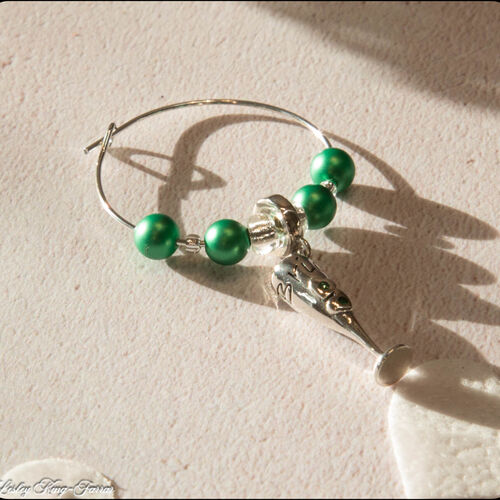 Sterling Silver Champagne Bottle Wine Glass Charm