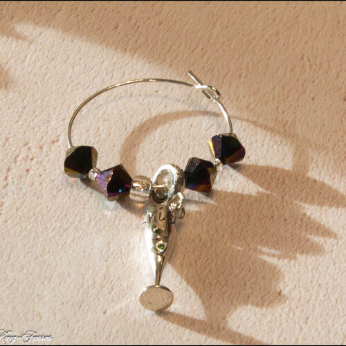 Sterling Silver Champagne Bottle Wine Glass Charm