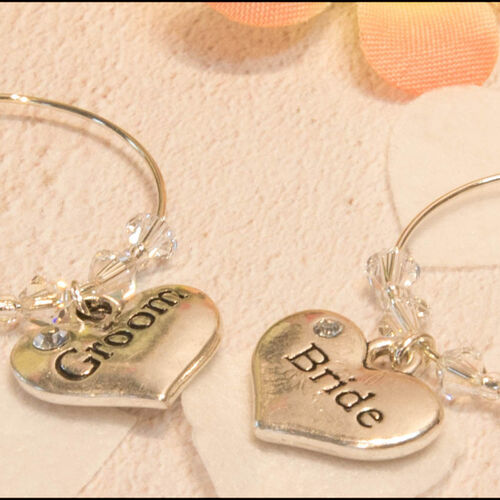 Bride & Groom Wine Glass Charms