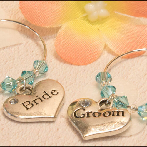 Bride & Groom Wine Glass Charms