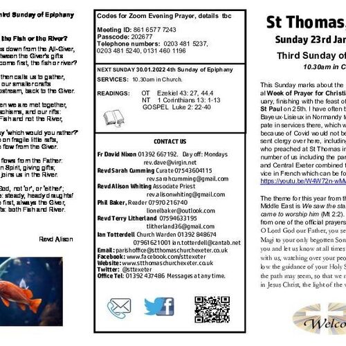 Pew Sheet | The Parish of St Thomas, Exeter