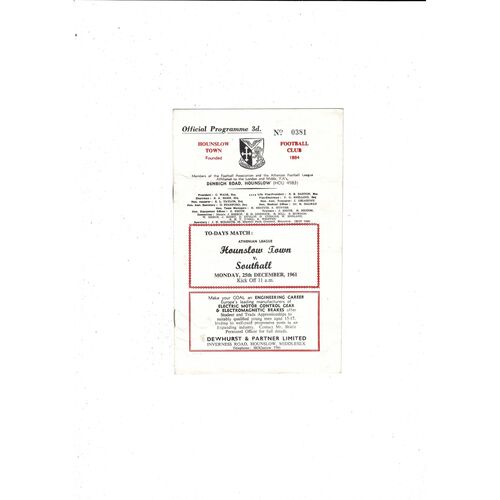 Hounslow Town Football Programmes