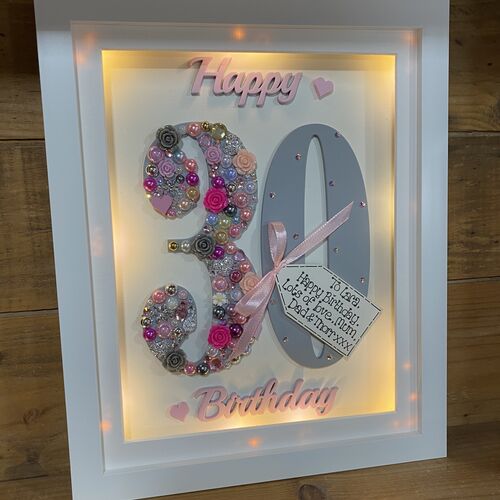 LED  Happy 30 th birthday frame