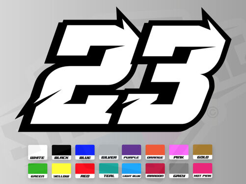 3 X Custom Racing Numbers - Vinyl Stickers / Decals