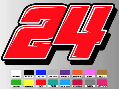 3 X Custom Race Number & Name - Vinyl Stickers / Decals