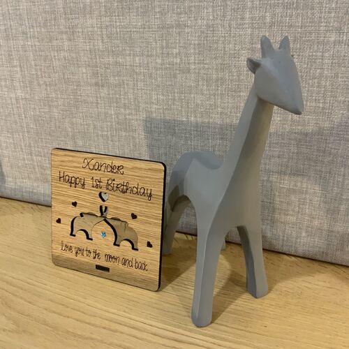 Wooden 1st birthday Card