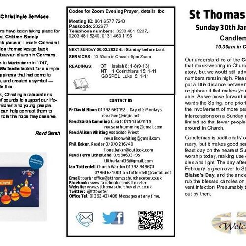 Pew Sheet | The Parish of St Thomas, Exeter