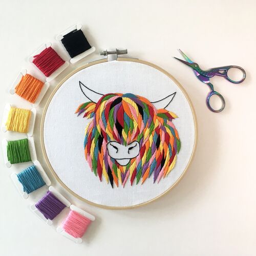 Highland Cow Embroidery Kit