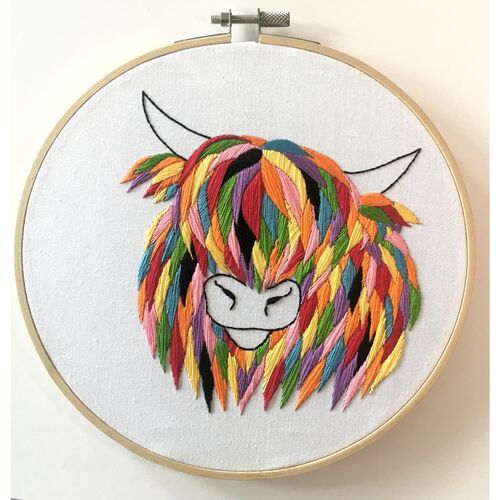 Highland Cow Embroidery Kit