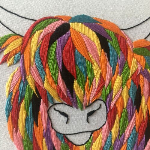 Highland Cow Embroidery Kit