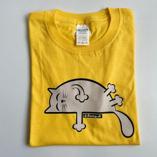 'Grey Sleepy Cat' Adults T-Shirt