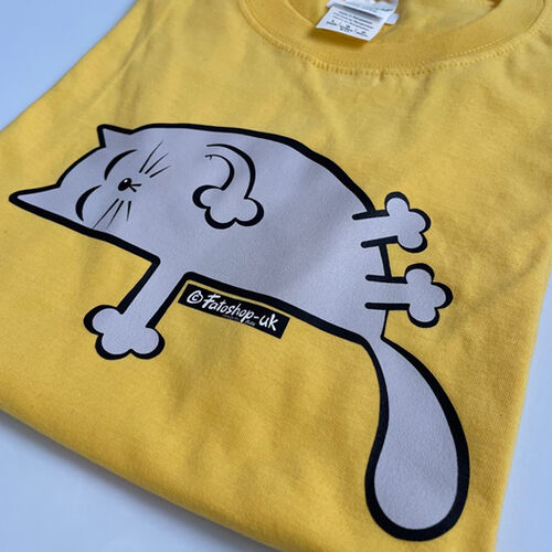 'Grey Sleepy Cat' Adults T-Shirt