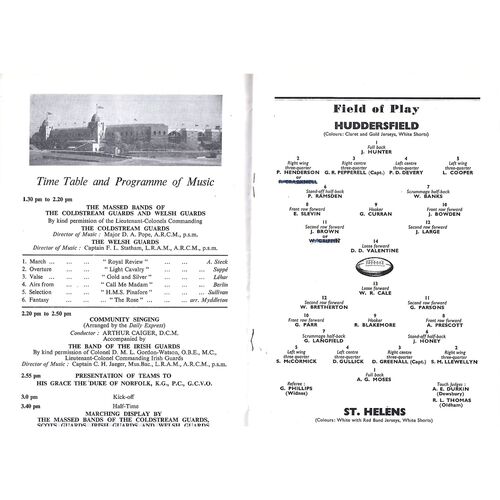1953 Huddersfield v St. Helens Rugby League Challenge Cup Final Programme